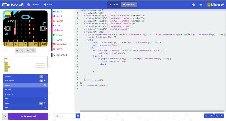 Microbit_Compass_Text